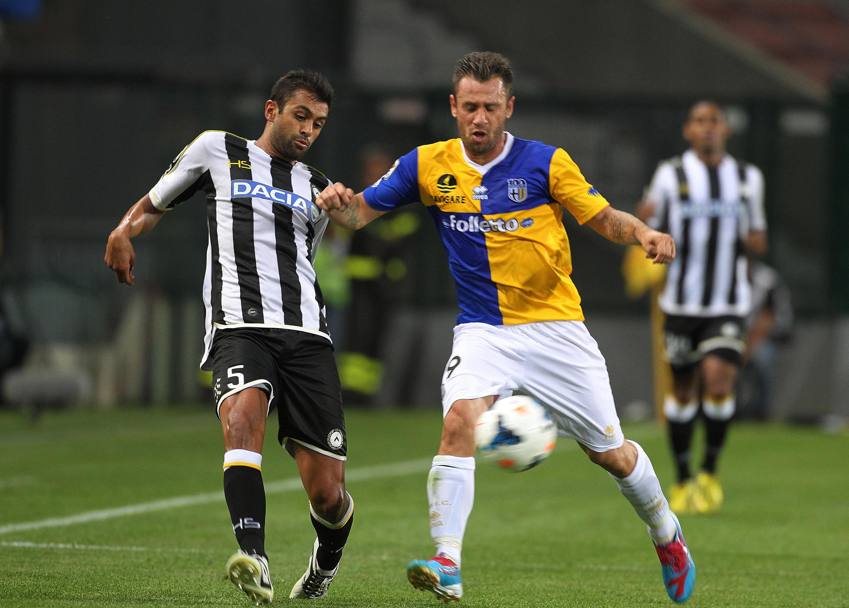 Cassano al Parma, qui contro l&#39;Udinese 1/09/ 2013 (ANSA)